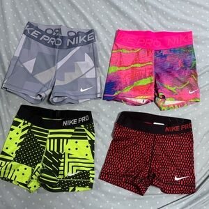 Nike Pro Shorts Set in Neon and Gray
